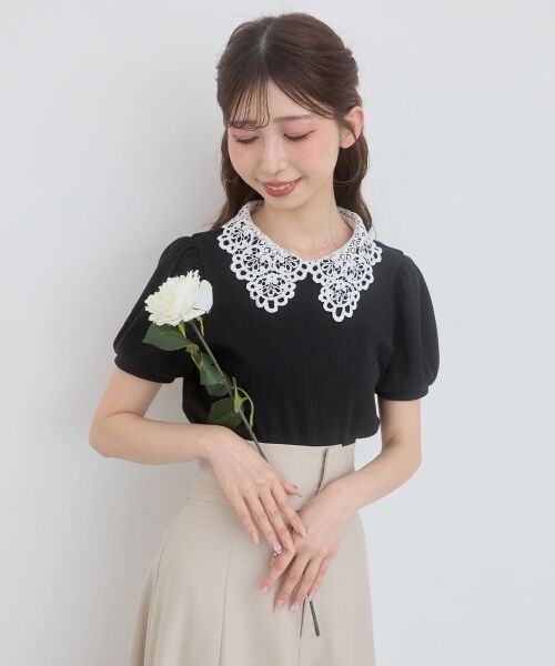 MAJESTIC LEGON / マジェスティックレゴン カットソー | ◇2WAYレース襟パフスリーブトップス | 詳細24