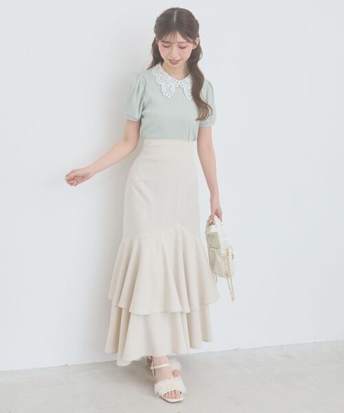 MAJESTIC LEGON / マジェスティックレゴン カットソー | ◇2WAYレース襟パフスリーブトップス | 詳細3