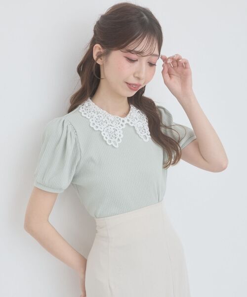 MAJESTIC LEGON / マジェスティックレゴン カットソー | ◇2WAYレース襟パフスリーブトップス | 詳細5