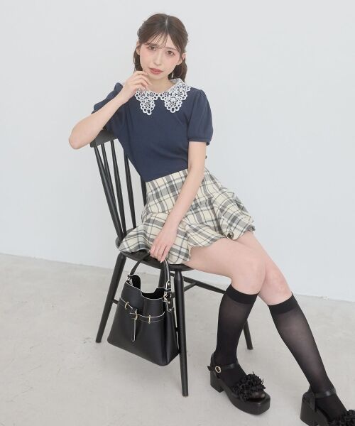 MAJESTIC LEGON / マジェスティックレゴン カットソー | ◇2WAYレース襟パフスリーブトップス | 詳細7