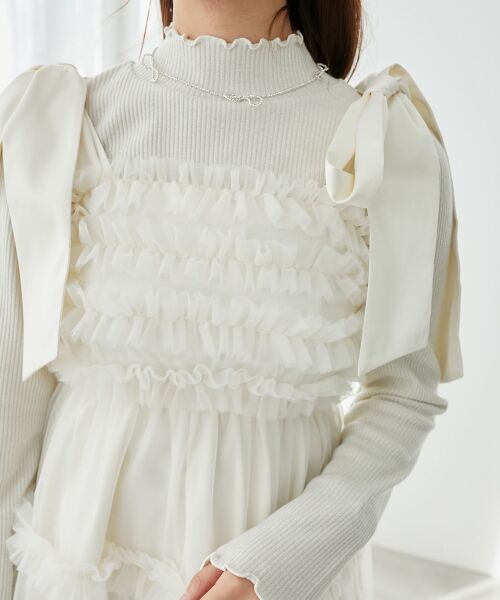 MAJESTIC LEGON / マジェスティックレゴン カットソー | ハイネックパフスリーブトップス（アイボリー）