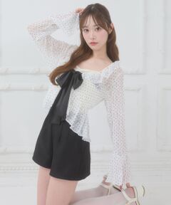 MAJESTIC LEGON / マジェスティックレゴン Tシャツ | バリエフリル襟カーディガン