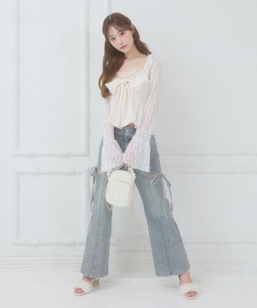 MAJESTIC LEGON / マジェスティックレゴン Tシャツ | バリエフリル襟カーディガン | 詳細1