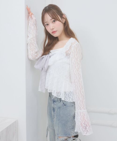 MAJESTIC LEGON / マジェスティックレゴン Tシャツ | バリエフリル襟カーディガン | 詳細10