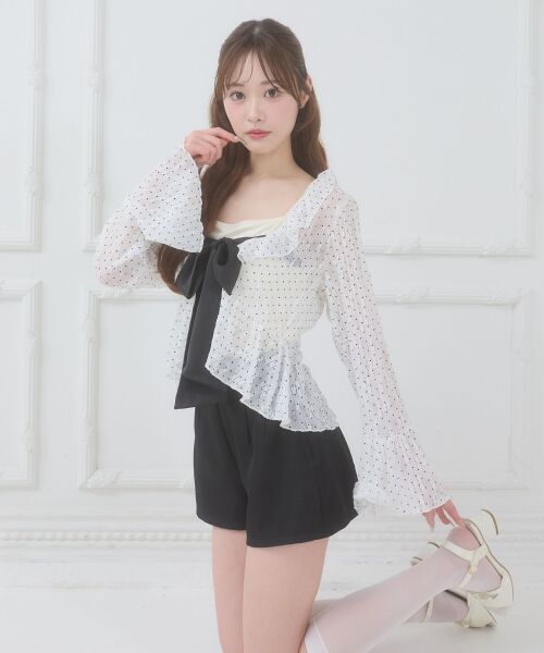 MAJESTIC LEGON / マジェスティックレゴン Tシャツ | バリエフリル襟カーディガン | 詳細13