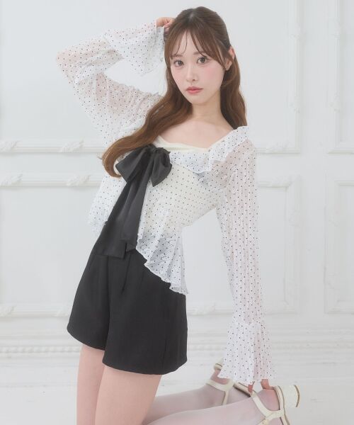 MAJESTIC LEGON / マジェスティックレゴン Tシャツ | バリエフリル襟カーディガン | 詳細14