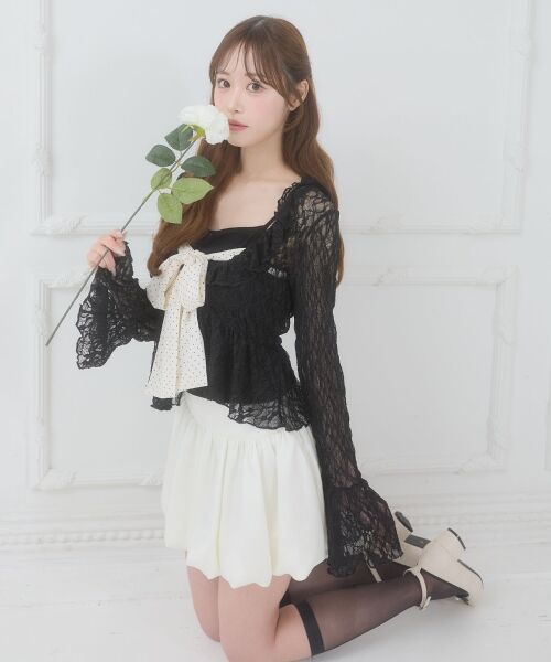 MAJESTIC LEGON / マジェスティックレゴン Tシャツ | バリエフリル襟カーディガン | 詳細19