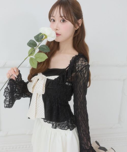 MAJESTIC LEGON / マジェスティックレゴン Tシャツ | バリエフリル襟カーディガン | 詳細20