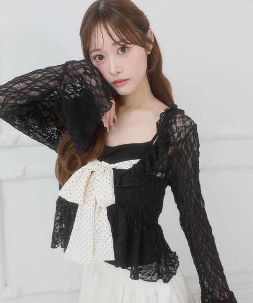 MAJESTIC LEGON / マジェスティックレゴン Tシャツ | バリエフリル襟カーディガン | 詳細22