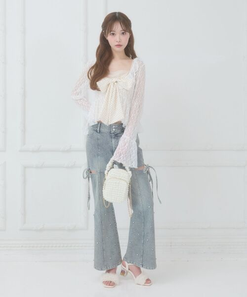 MAJESTIC LEGON / マジェスティックレゴン Tシャツ | バリエフリル襟カーディガン | 詳細3