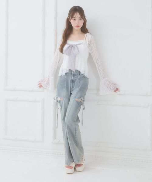 MAJESTIC LEGON / マジェスティックレゴン Tシャツ | バリエフリル襟カーディガン | 詳細6