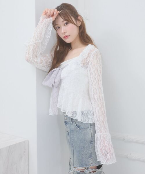 MAJESTIC LEGON / マジェスティックレゴン キャミソール・チューブトップ | ビッグリボンカップ付きキャミ | 詳細1