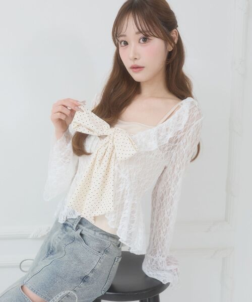 MAJESTIC LEGON / マジェスティックレゴン キャミソール・チューブトップ | ビッグリボンカップ付きキャミ | 詳細12