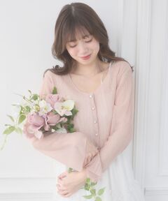 MAJESTIC LEGON / マジェスティックレゴン ニット・セーター | ビジューボタンシアーカーディガン