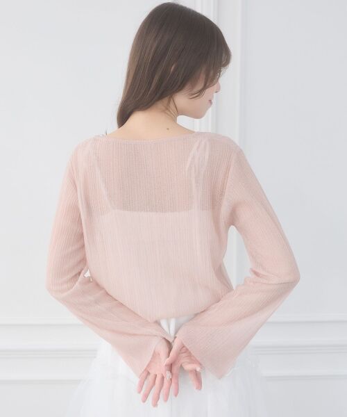 MAJESTIC LEGON / マジェスティックレゴン ニット・セーター | ビジューボタンシアーカーディガン | 詳細10