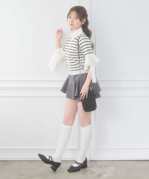 MAJESTIC LEGON / マジェスティックレゴン ニット・セーター | 袖リボンシャツレイヤードライクカーデ | 詳細13