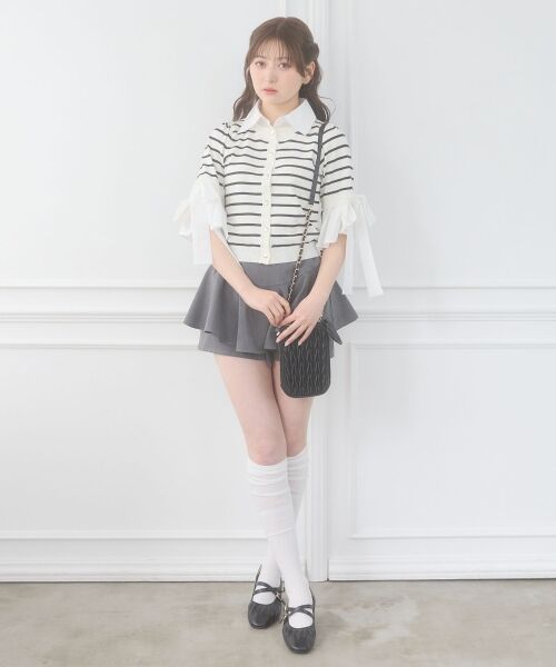 MAJESTIC LEGON / マジェスティックレゴン ニット・セーター | 袖リボンシャツレイヤードライクカーデ | 詳細14