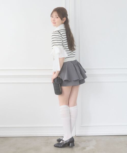 MAJESTIC LEGON / マジェスティックレゴン ニット・セーター | 袖リボンシャツレイヤードライクカーデ | 詳細15