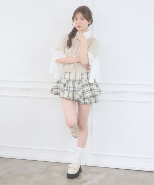 MAJESTIC LEGON / マジェスティックレゴン ニット・セーター | 袖リボンシャツレイヤードライクカーデ | 詳細2