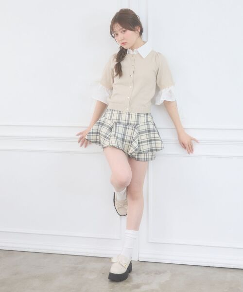 MAJESTIC LEGON / マジェスティックレゴン ニット・セーター | 袖リボンシャツレイヤードライクカーデ | 詳細3