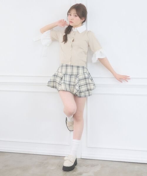 MAJESTIC LEGON / マジェスティックレゴン ニット・セーター | 袖リボンシャツレイヤードライクカーデ | 詳細4