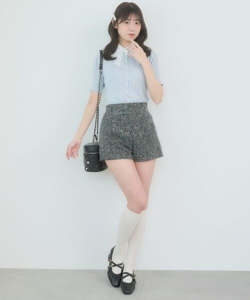 MAJESTIC LEGON / マジェスティックレゴン ニット・セーター | レースリボン襟ハーフスリーブニット | 詳細15