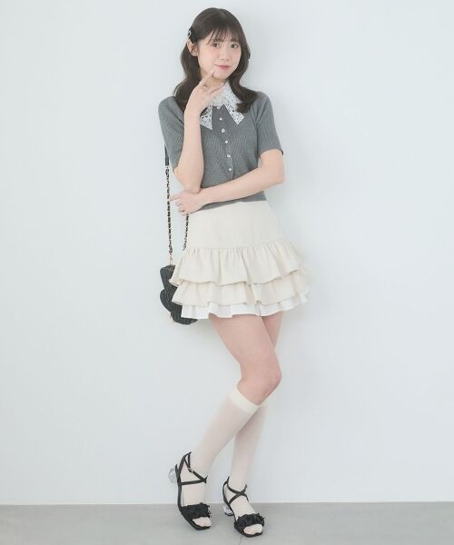 MAJESTIC LEGON / マジェスティックレゴン ニット・セーター | レースリボン襟ハーフスリーブニット | 詳細18