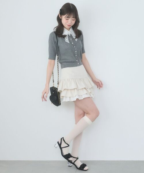 MAJESTIC LEGON / マジェスティックレゴン ニット・セーター | レースリボン襟ハーフスリーブニット | 詳細19