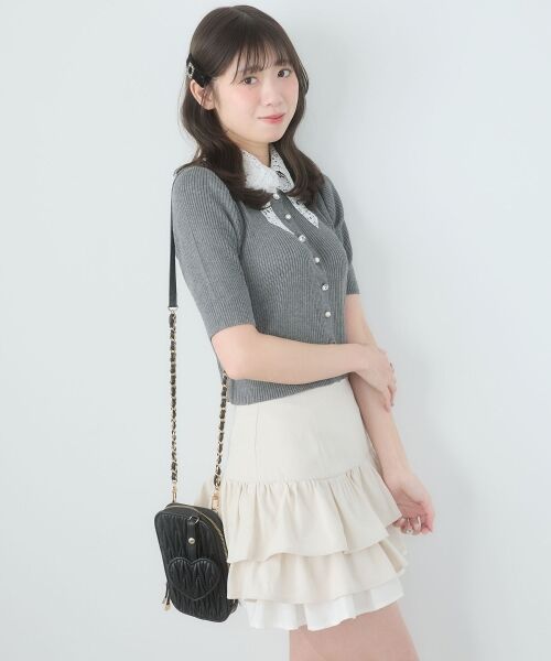 MAJESTIC LEGON / マジェスティックレゴン ニット・セーター | レースリボン襟ハーフスリーブニット | 詳細23