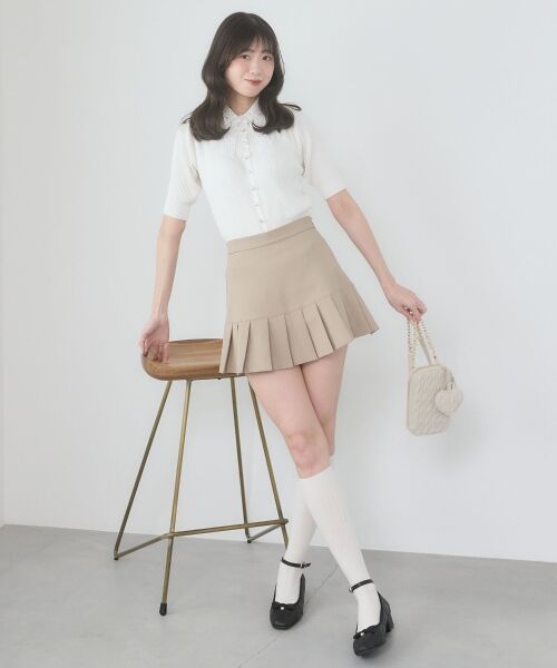 MAJESTIC LEGON / マジェスティックレゴン ニット・セーター | レースリボン襟ハーフスリーブニット | 詳細4