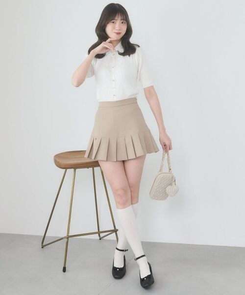 MAJESTIC LEGON / マジェスティックレゴン ニット・セーター | レースリボン襟ハーフスリーブニット | 詳細5