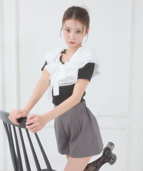 MAJESTIC LEGON / マジェスティックレゴン ショート・ハーフ・半端丈パンツ | ハイウエストショートパンツ | 詳細18