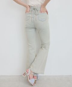 MAJESTIC LEGON / マジェスティックレゴン デニムパンツ | バックレースアップ美脚フレアデニム