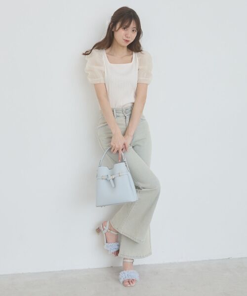 MAJESTIC LEGON / マジェスティックレゴン デニムパンツ | バックレースアップ美脚フレアデニム | 詳細1