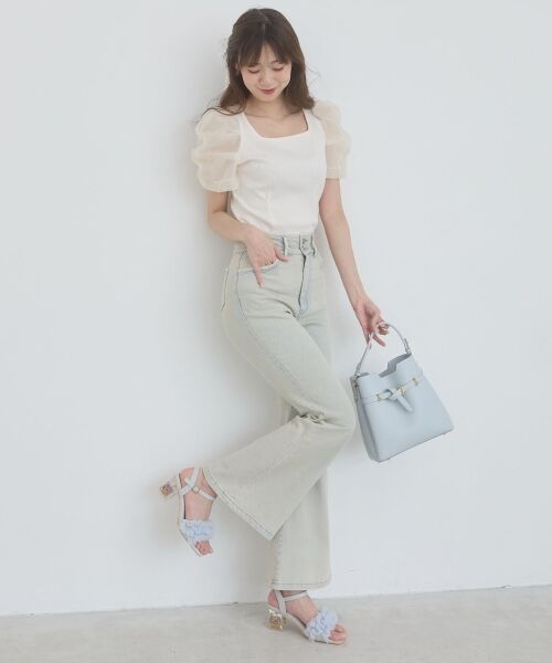 MAJESTIC LEGON / マジェスティックレゴン デニムパンツ | バックレースアップ美脚フレアデニム | 詳細2