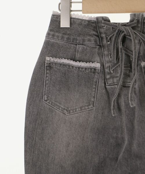MAJESTIC LEGON / マジェスティックレゴン デニムパンツ | バックレースアップ美脚フレアデニム | 詳細24