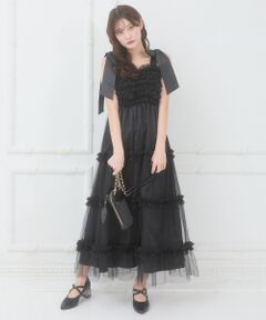 MAJESTIC LEGON / マジェスティックレゴン ロング・マキシ丈ワンピース | フリルチュールロングワンピース