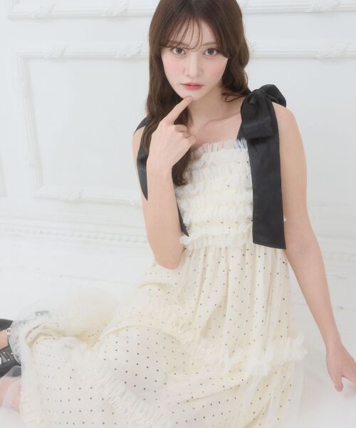 MAJESTIC LEGON / マジェスティックレゴン ロング・マキシ丈ワンピース | フリルチュールロングワンピース | 詳細8