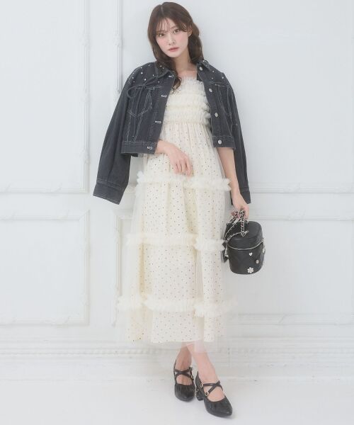 MAJESTIC LEGON / マジェスティックレゴン ロング・マキシ丈ワンピース | フリルチュールロングワンピース | 詳細9