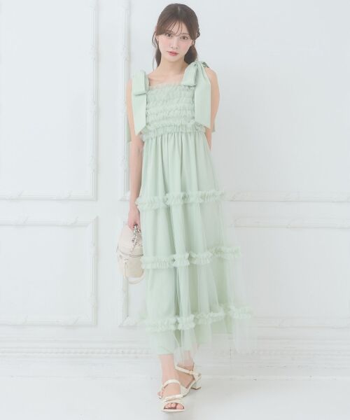MAJESTIC LEGON / マジェスティックレゴン ロング・マキシ丈ワンピース | フリルチュールロングワンピース | 詳細15