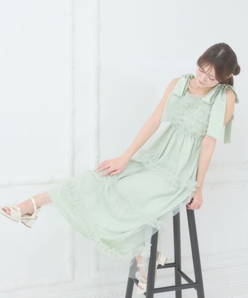 MAJESTIC LEGON / マジェスティックレゴン ロング・マキシ丈ワンピース | フリルチュールロングワンピース | 詳細19