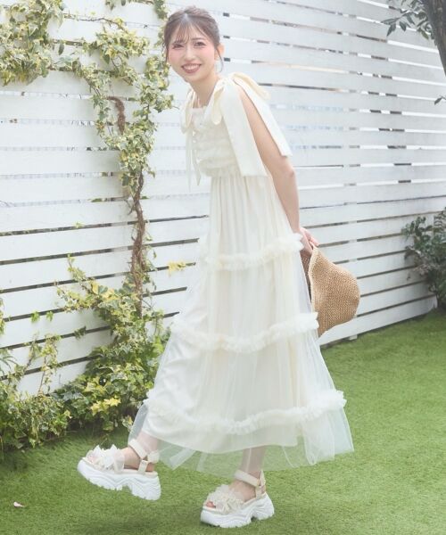 MAJESTIC LEGON / マジェスティックレゴン ロング・マキシ丈ワンピース | フリルチュールロングワンピース | 詳細2