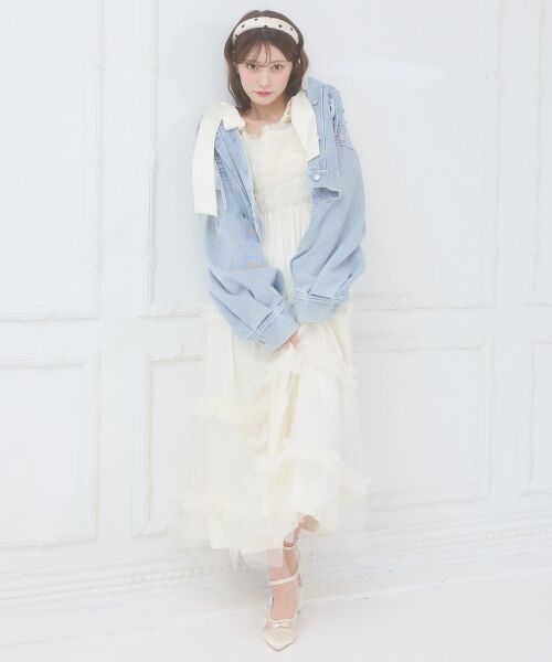 MAJESTIC LEGON / マジェスティックレゴン ロング・マキシ丈ワンピース | フリルチュールロングワンピース | 詳細7