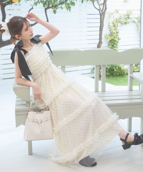 MAJESTIC LEGON / マジェスティックレゴン ロング・マキシ丈ワンピース | フリルチュールロングワンピース | 詳細9