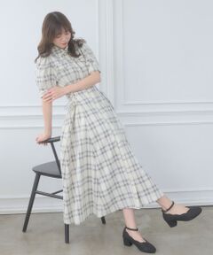 MAJESTIC LEGON / マジェスティックレゴン ロング・マキシ丈ワンピース | サイドレースアップシャツワンピース