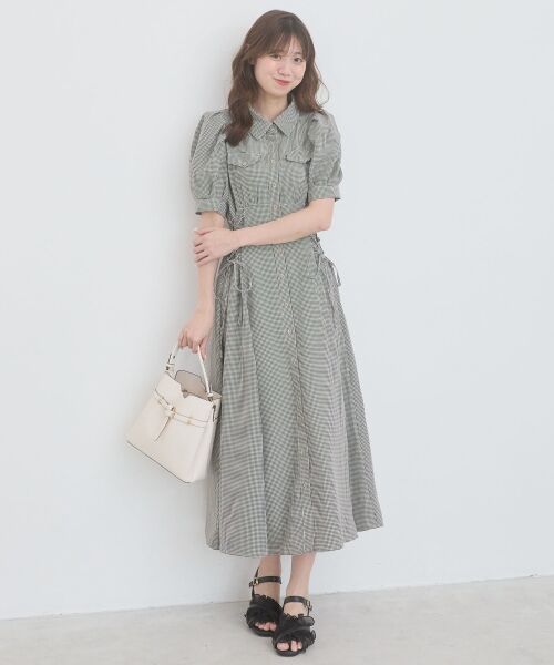 MAJESTIC LEGON / マジェスティックレゴン ロング・マキシ丈ワンピース | サイドレースアップシャツワンピース | 詳細1