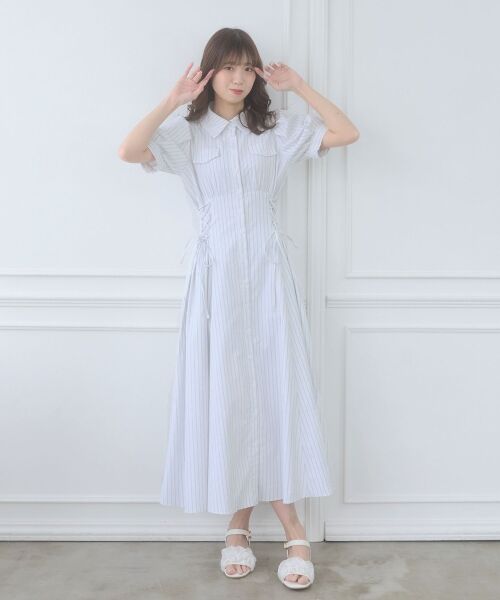 MAJESTIC LEGON / マジェスティックレゴン ロング・マキシ丈ワンピース | サイドレースアップシャツワンピース | 詳細11