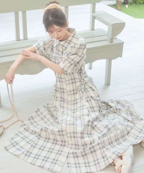 MAJESTIC LEGON / マジェスティックレゴン ロング・マキシ丈ワンピース | サイドレースアップシャツワンピース | 詳細12