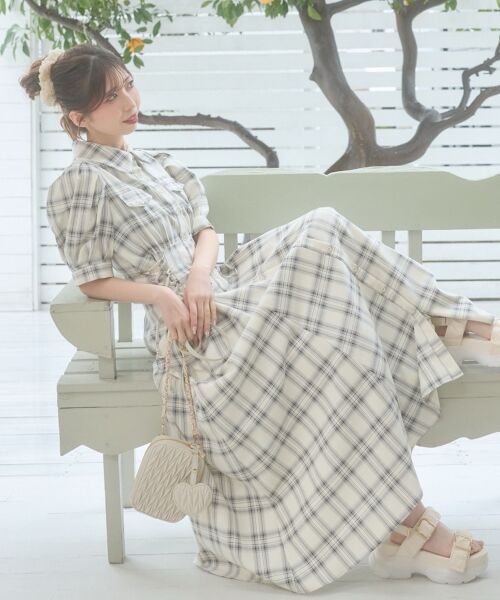 MAJESTIC LEGON / マジェスティックレゴン ロング・マキシ丈ワンピース | サイドレースアップシャツワンピース | 詳細13