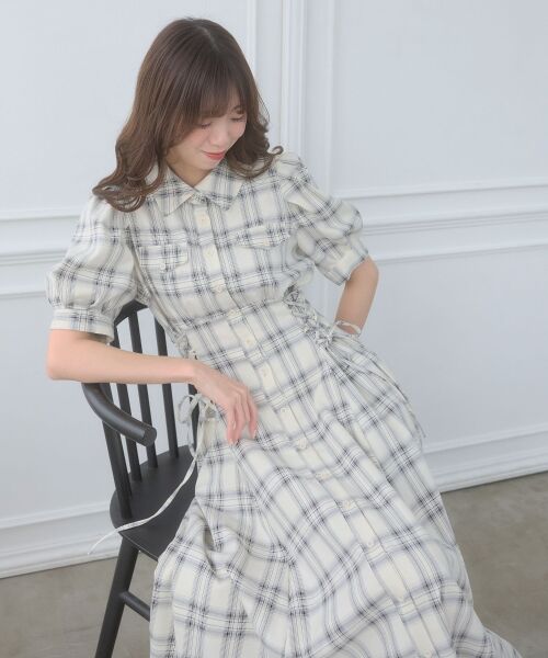 MAJESTIC LEGON / マジェスティックレゴン ロング・マキシ丈ワンピース | サイドレースアップシャツワンピース | 詳細14